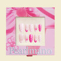 Star Kiss pink star French tip short almond press-on nails