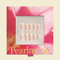 Her Spring pink floral French tip almond press-on nails