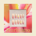 Sea Poppy pink and yellow floral ombré oval press-on nails
