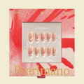 Cloud white pearl cat-eye French tip oval press-on nails