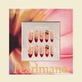 Katie red crystal French tip long almond press-on nails
