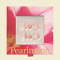 Her Wedding Dress white pearl crystal French tip almond press-on nails