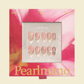 Her Butterfly white 3D pearl French tip almond press-on nails